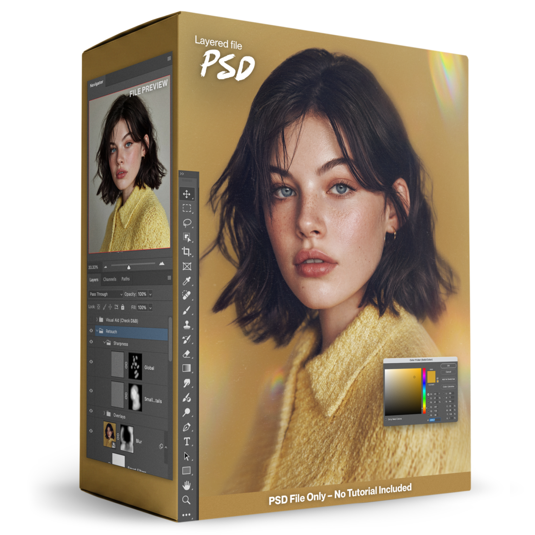 Portrait File Yellow Portrait — Layered PSD File - Kateryna Lebedynska — Expert Photo ...